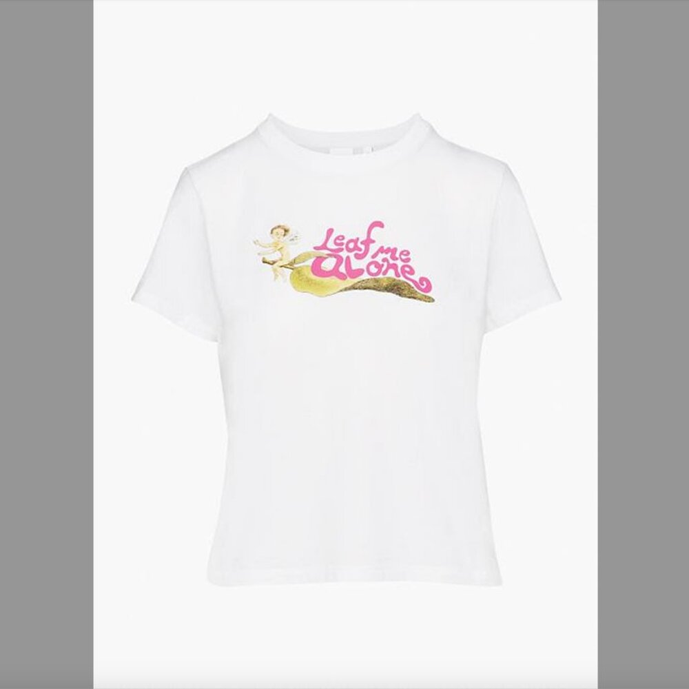 ARITZIA Sunday Best White Graphic Tee Size L | Fairy 🧚 | “Leaf me alone” 🍃 - Picture 2 of 7